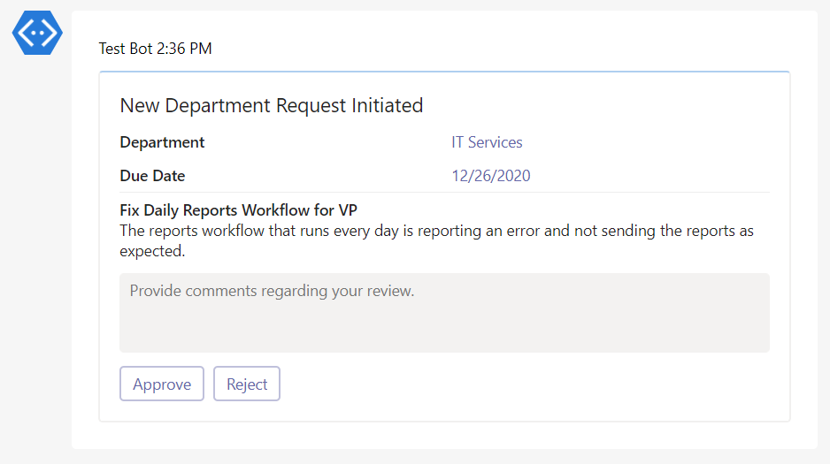 Dynamic Approval Workflow in Teams using Cards